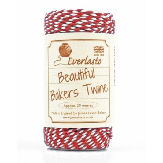 Bakers Twine RED/WHITE 20 MTR